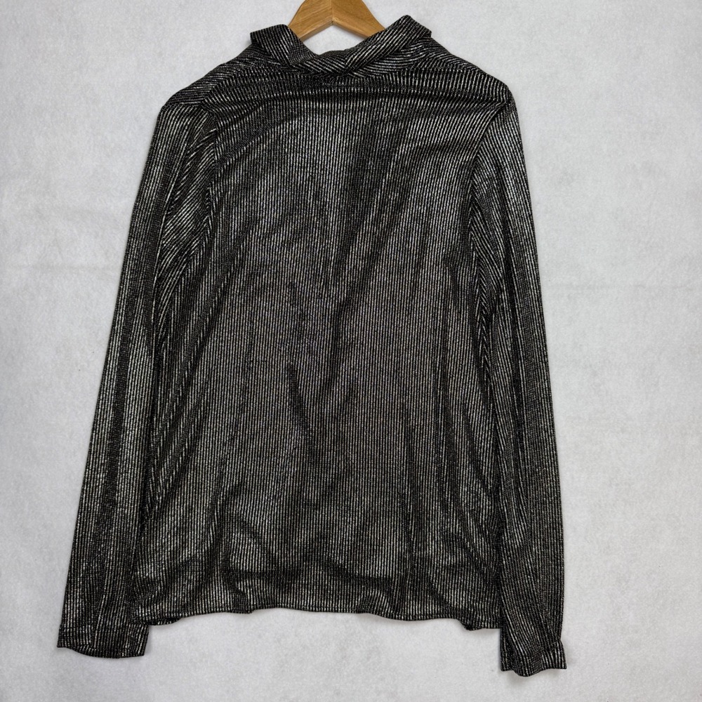 SHOW ME YOUR MUMU Women's Metallic Disco Blazer Jacket Size L Black Silver - Picture 3 of 10